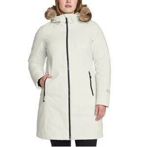 NWT Eddie Bauer Women's Cream Down Hooded Stadium Parka Size Small